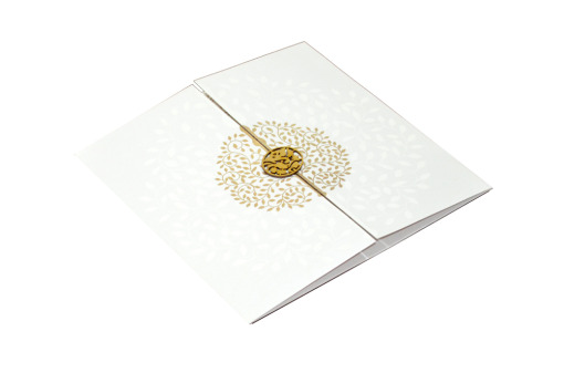 White Hindu Wedding Card REL 785 Card