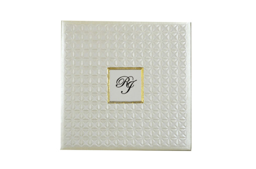 White Designer Wedding Card GC 1004