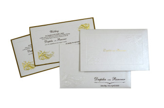 Simple and Elegant White Wedding Card Design GC 1005
