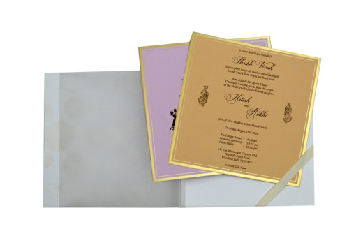 Lotus Theme Designer Wedding Card GC 1017
