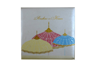Umbrella Theme Designer Wedding Card GC 1035
