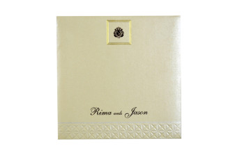 Cream Designer Wedding Card GC 1037