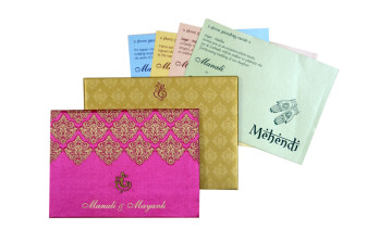 Pink Satin Cloth Wedding Card GC 2073