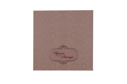 Designer Padded Wedding Card LM 108 Pink