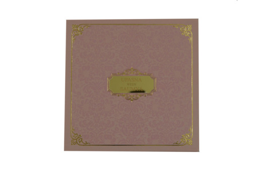 Designer Padded Wedding Card LM 108 Pink