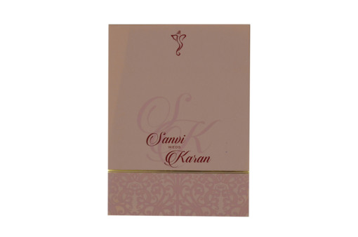 Small Size Padded Wedding Card LM 129 Pink