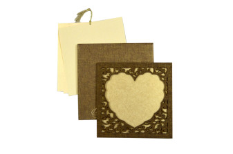 Photo Frame Style Reusable Satin Cloth Wedding Card LM 166 Heart
