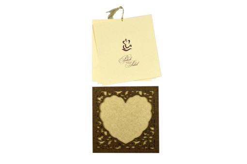 Photo Frame Style Reusable Satin Cloth Wedding Card LM 166 Heart