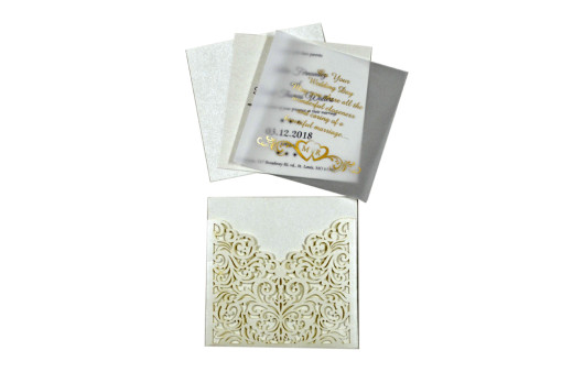 Budget Lasercut Wedding Card Design PR 104