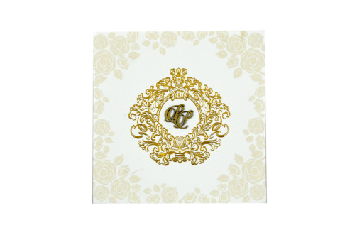 Ivory Floral Wedding Card PR 445