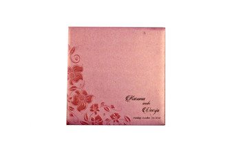 Baby Pink Floral Wedding Card PR 541