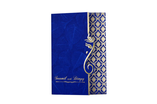 Blue Budget Hindu Wedding Card RB 1422 BLUE