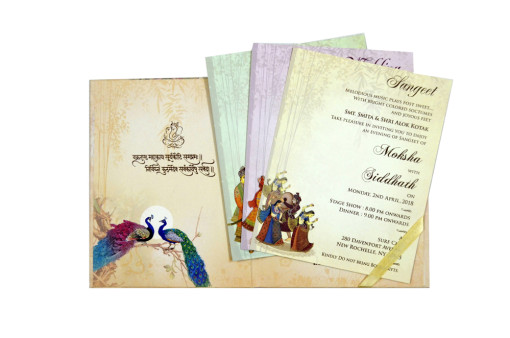 Peacock Theme Wedding Card RB 1531