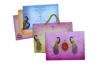 Peacock Theme Wedding Card RB 1569